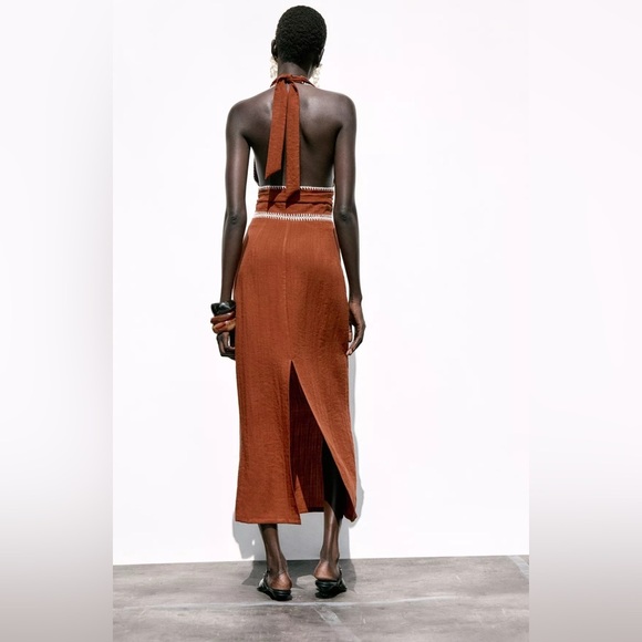 Zara embroidered midi dress - Picture 3 of 5